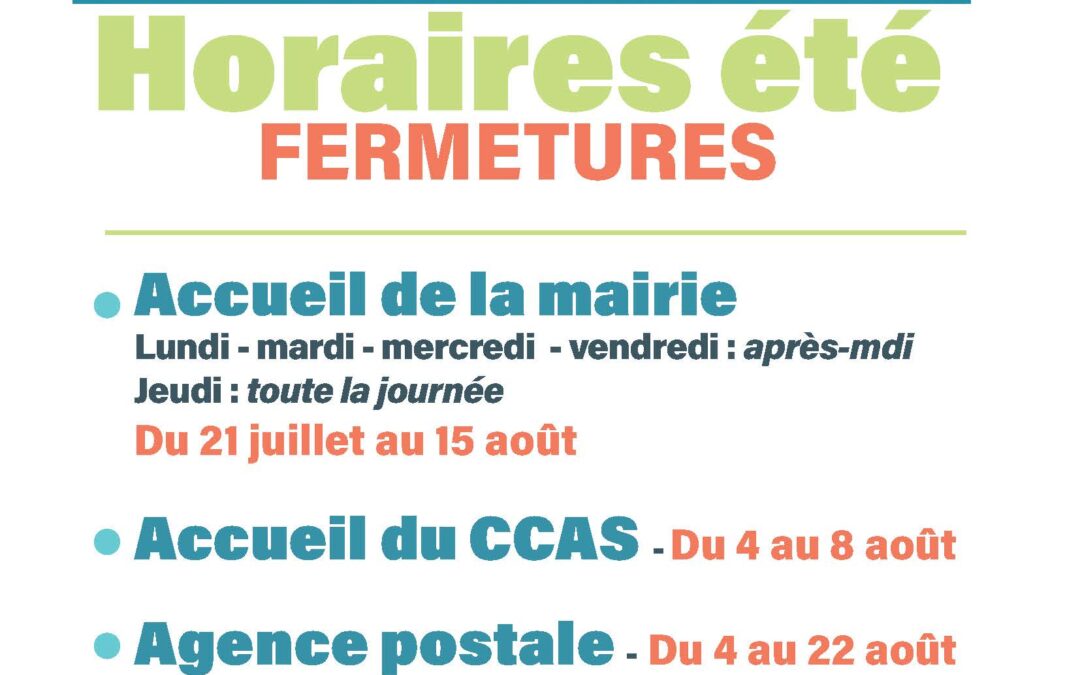 Fermeture des services de votre mairie