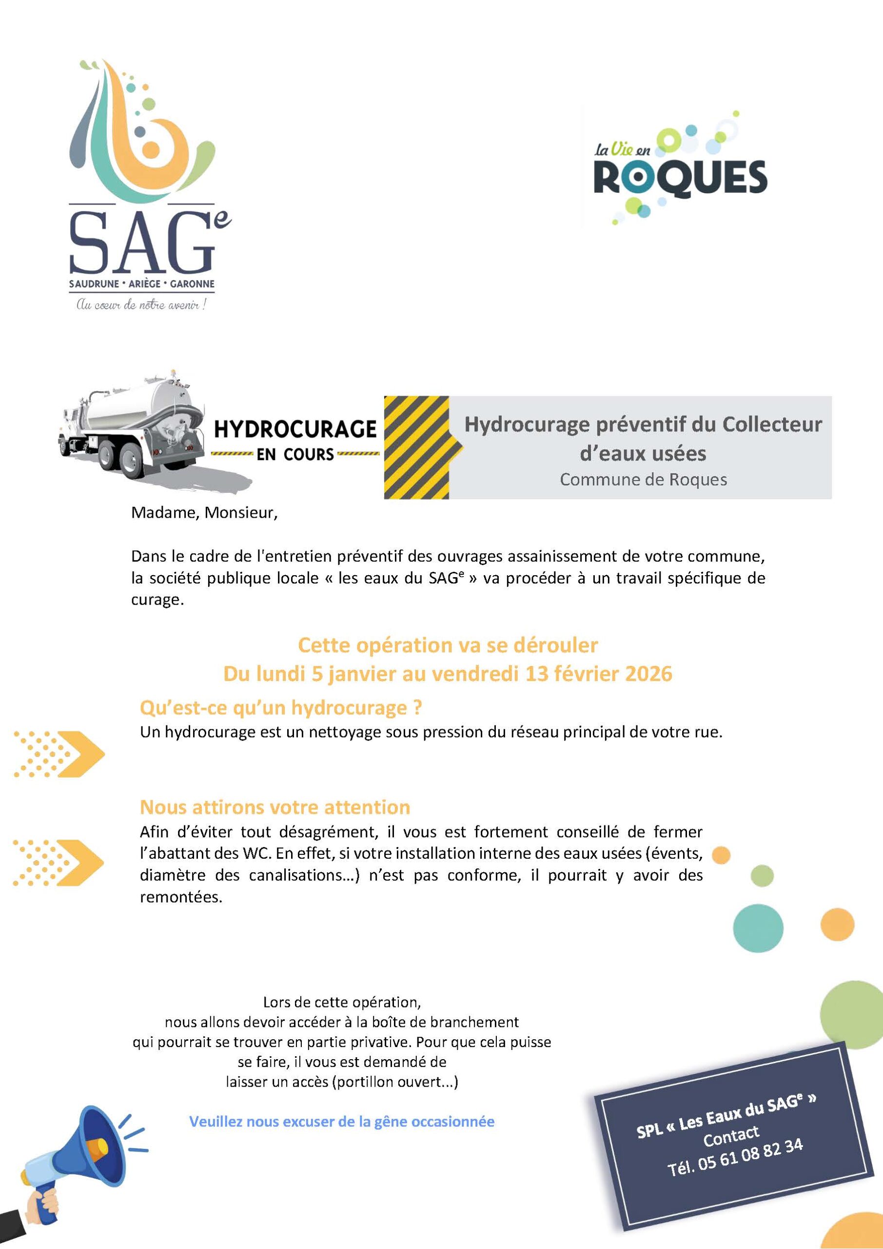 Lettre Hydrocurage Roques