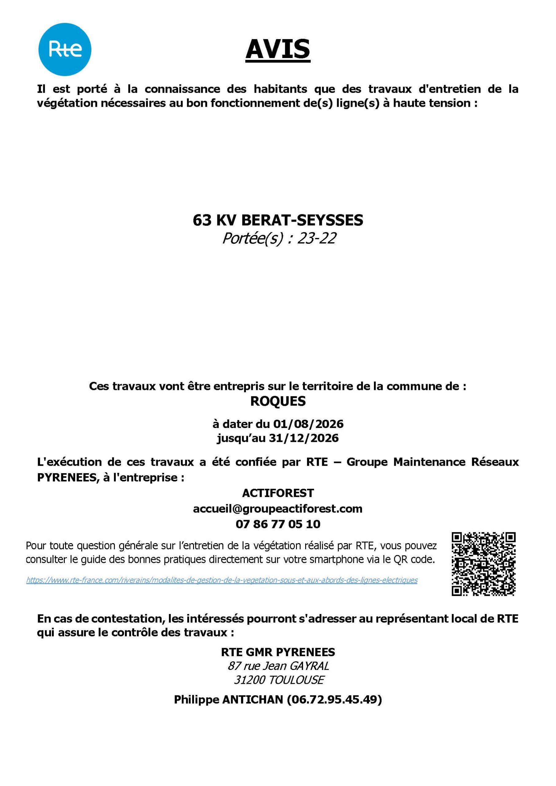 affiche travaux élagage et abattage