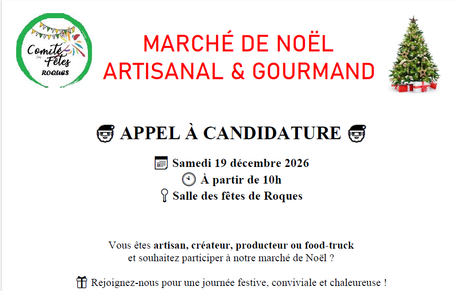 Marché de Noël – appel à candidature